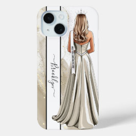 Glanzend Zand Praal Portret Blond iPhone 15 Case