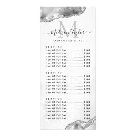 Glanzend zilver grijs glitters agaat marmeren mono reclamekaart