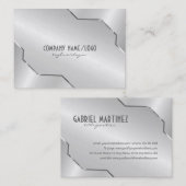 Glanzend zilver metalen ontwerp- Roestvrij staal l Visitekaartje (Voorkant / Achterkant)