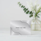 Glanzend zilver metalen ontwerp- Roestvrij staal l Visitekaartje (Staand voorkant)