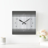 Glanzend Zilver Moderne Geometrische ​Mechanische  Vierkante Klok (Huis)