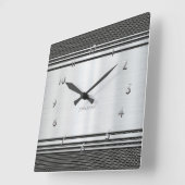 Glanzend Zilver Moderne Geometrische ​Mechanische  Vierkante Klok (Hoek)