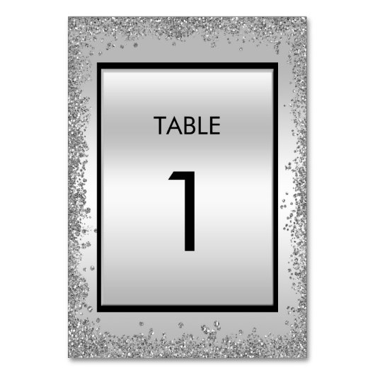 Glanzend Zilver & Zwart 25-jarig huwelijksjubileum Kaart (Voorkant)