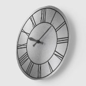 Glanzend zilverfolie zwart Romeinse cijfers Grote Klok (Hoek)