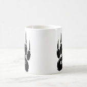 Glanzend Zwart Beer Paw Print Aangepaste naam Koffiemok (Center)