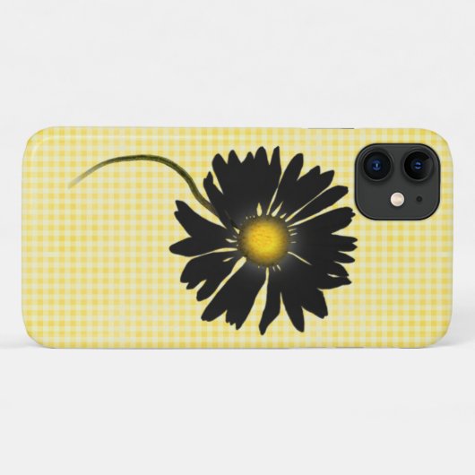 glanzend zwart dagblad op gingham Case-Mate iPhone case (Achterkant (horizontaal))