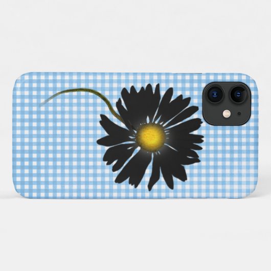 glanzend zwart dagblad op gingham Case-Mate iPhone case (Achterkant (horizontaal))
