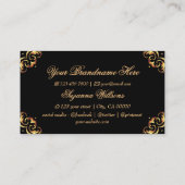 Glanzend zwart goud decor met monogram indrukwekke visitekaartje (Achterkant)