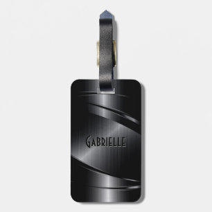Glanzend Zwart Metallic Geborsteld Aluminium Uiter Bagagelabel