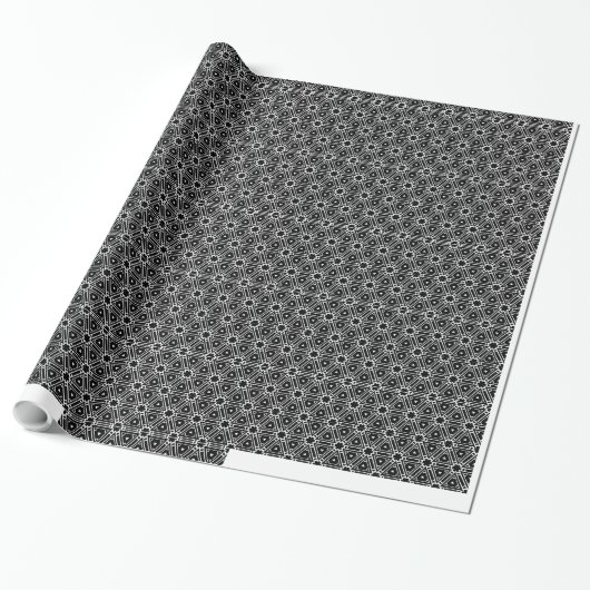 Glanzend zwart ontwerp cadeaupapier (Uitgerold)
