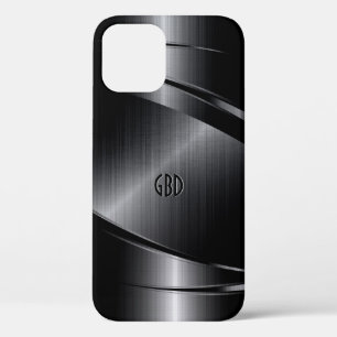 Glanzend zwart ontwerp geborsteld aluminium look Case-Mate iPhone case
