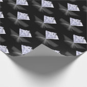 Glanzend zwart wit diamant patroon ontwerp cadeaupapier (Hoek)
