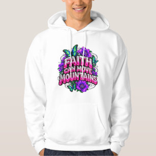 Glanzende 3D Puffy Faith Kan Bergen Verzetten Hood Hoodie