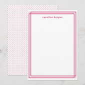 Glanzende aangepaste naam Roze Persoonlijk Notitiekaartje (Voorkant / Achterkant)