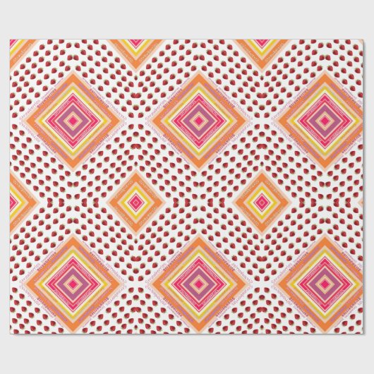 Glanzende aardbei cadeaupapier (Vlak)