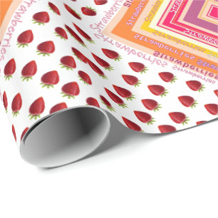 Glanzende aardbei cadeaupapier