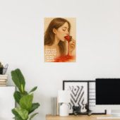 Glanzende Aardbei Kunst Poster (Thuiskantoor)