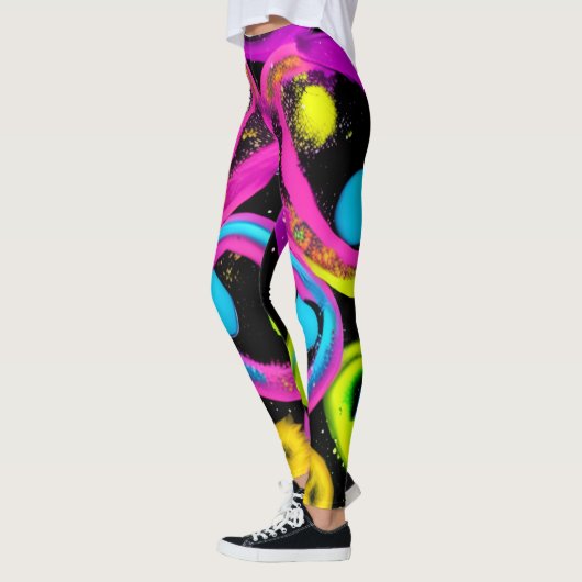 glanzende Abstracte kunst Leggings (Links)