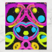 glanzende Abstracte kunst Wijn Etiket (Enkel label)
