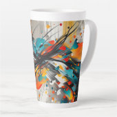 Glanzende Abstracte vormen Splashes Latte Mok (Rechterhoek)