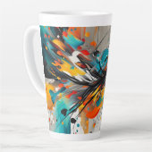 Glanzende Abstracte vormen Splashes Latte Mok (Linkerhoek)