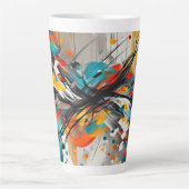 Glanzende Abstracte vormen Splashes Latte Mok (Voorkant)