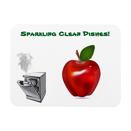 Glanzende Apple Clean Dishes Sign Magnet Magneet (Horizontaal)