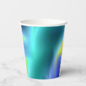 Glanzende Aqua Papieren Beker (Achterkant)
