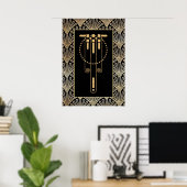 Glanzende Art Deco Poster. Poster (Thuiskantoor)