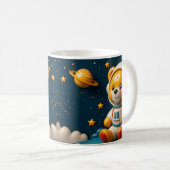 Glanzende Astronaut Teddybeer Koffiemok (Voorkant rechts)