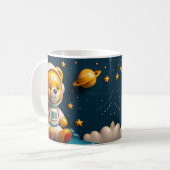 Glanzende Astronaut Teddybeer Koffiemok (Voorkant links)