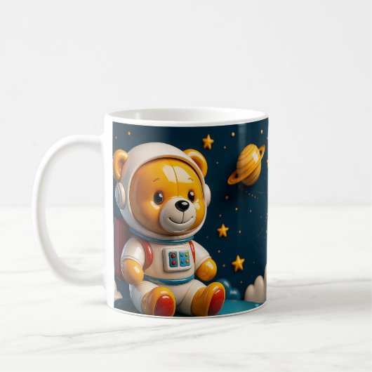 Glanzende Astronaut Teddybeer Koffiemok (Links)