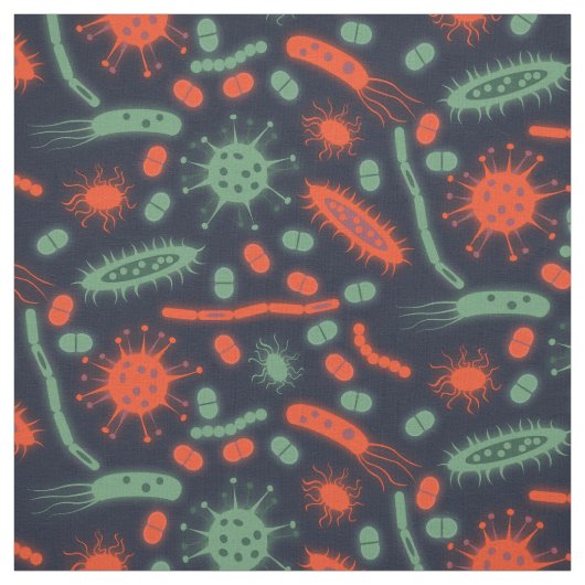 Glanzende bacteriën micro-organisme groen rood stof (Swatch)