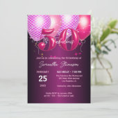 Glanzende ballonnen Fabulous 50th Birthday Party Kaart (Staand voorkant)