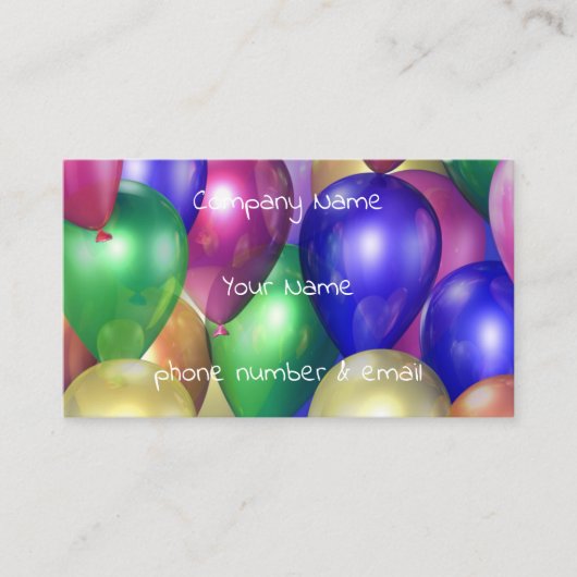glanzende ballonnen visitekaartje (Voorkant)