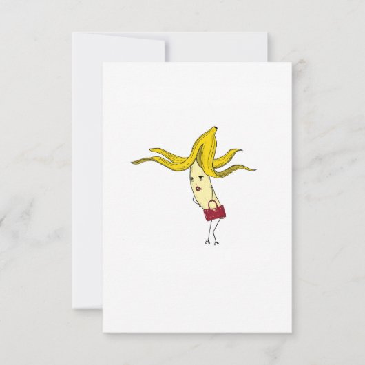 Glanzende banaan, banaanthema  bedankkaart (Voorkant)