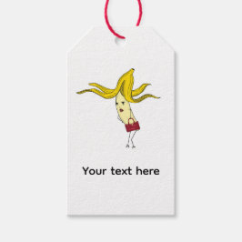 Glanzende banaan, banaanthema cadeaulabel