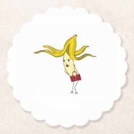 Glanzende banaan, banaanthema kartonnen onderzetters