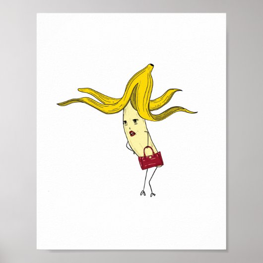 Glanzende banaan, banaanthema  poster (Voorkant)