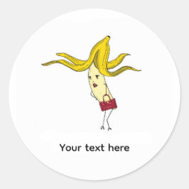 Glanzende banaan, banaanthema ronde sticker
