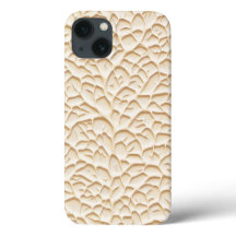 Glanzende Beige iPhone Hoes met Textuurreliëf