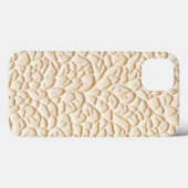 Glanzende Beige iPhone Hoes met Textuurreliëf (Achterkant (horizontaal))