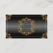Glanzende Black Gold Decor met Logo Impressive Visitekaartje (Voorkant)