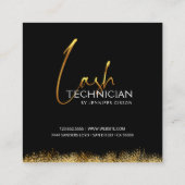 Glanzende Black & Gold Lash Tech Kortingskaartje (Achterkant)