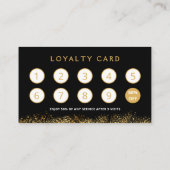 Glanzende Black & Gold Lash Tech Loyalty Card (Achterkant)