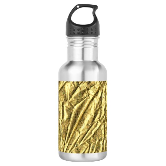 Glanzende bladfolie waterfles  (Voorkant)