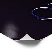 Glänzende Blaue Orchidee – Botanische Kunst Perfect Poster (Hoek)