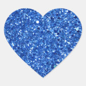 Glanzende blauwe achtergrondpatroon hart sticker (Voorkant)