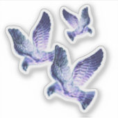 Glanzende Blauwe Kerstduiven Sticker (Voorkant)