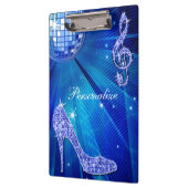 Glanzende Blauwe Muzieknote & Stiletto Hak Klembord (Links)